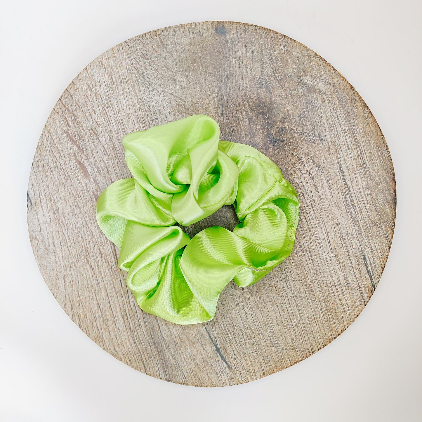 Lime Satin Scrunchie