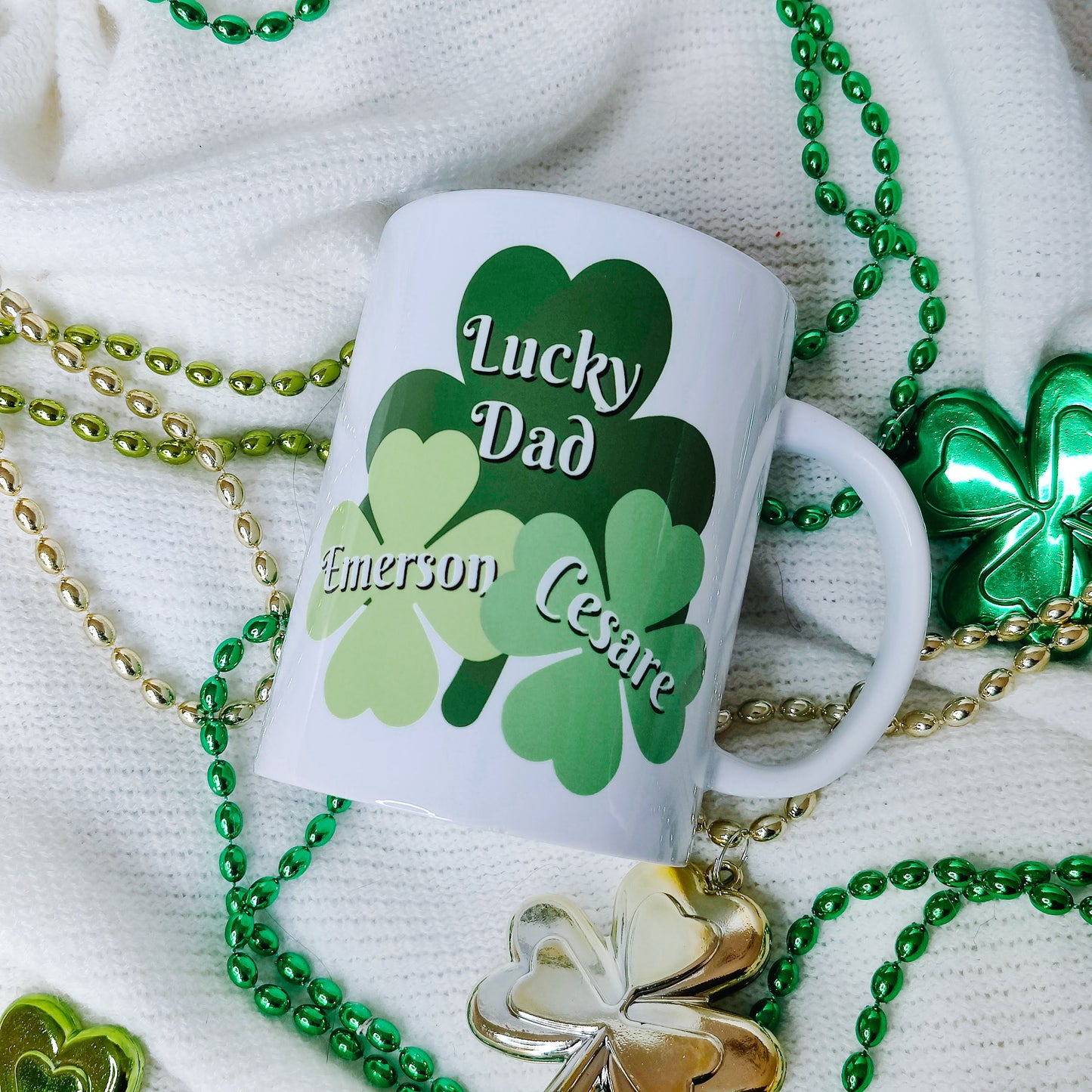Lucky Clovers Personalized 15 Oz Mug