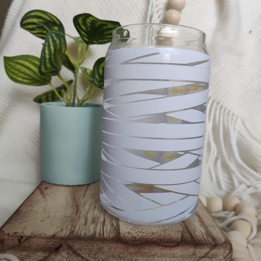 Mummy with Glow Eyes Glass Cup