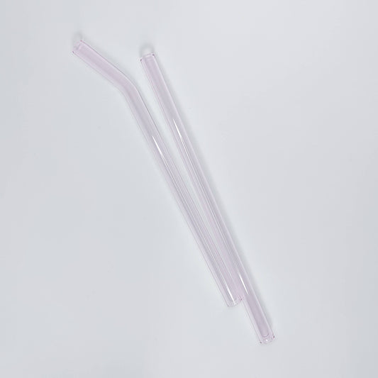 Pink Glass Reusable Straws- Straight/Bent