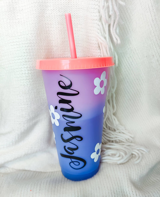 Personalized Daisy Color Changing Cup