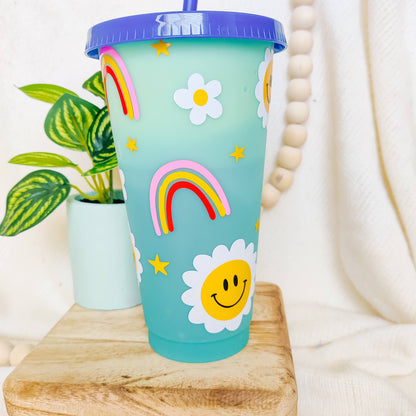 Smiley Daisy Color Changing Cup