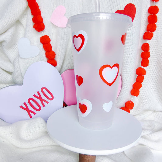 Stacked Hearts Cold Cup