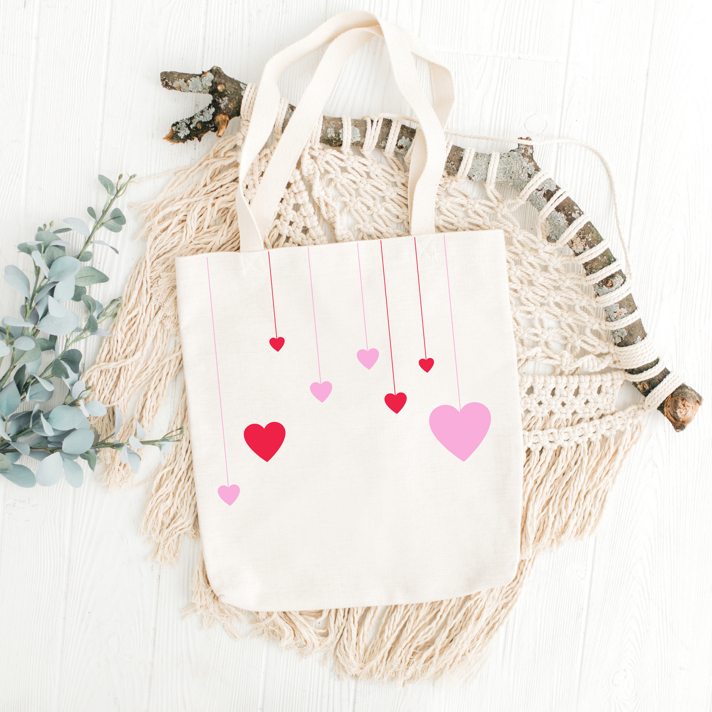String Hearts Tote Bag
