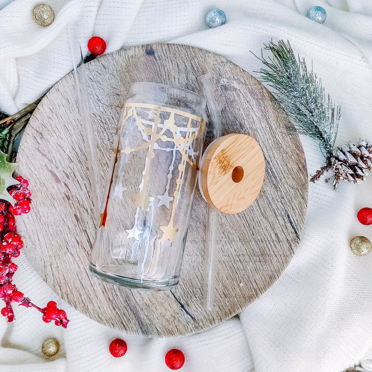 String Stars Can Glass Cup