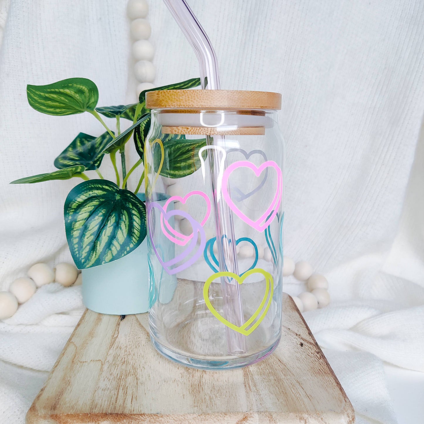 Conversation Hearts Can Glass Cup