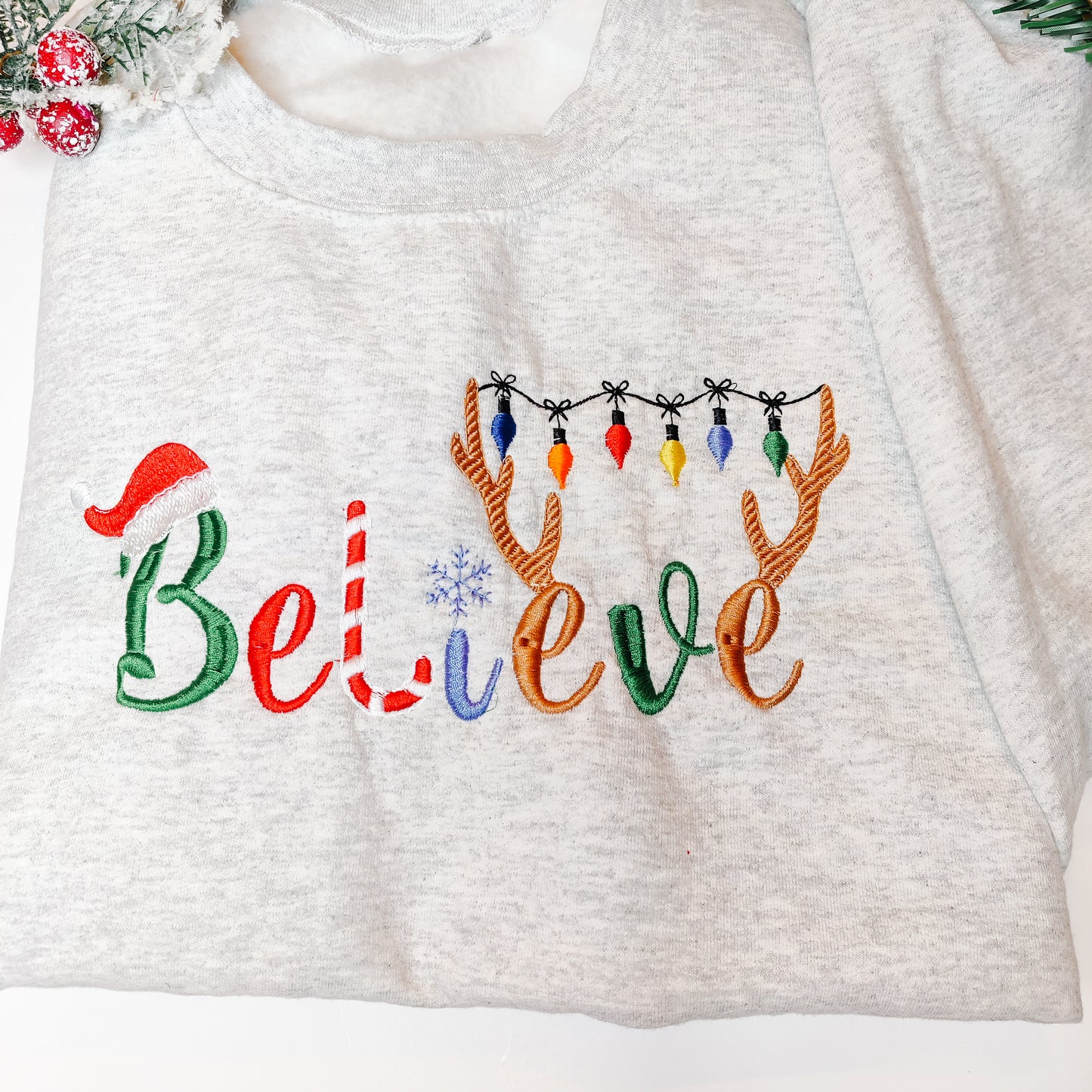 Believe Embroidered Sweatshirt