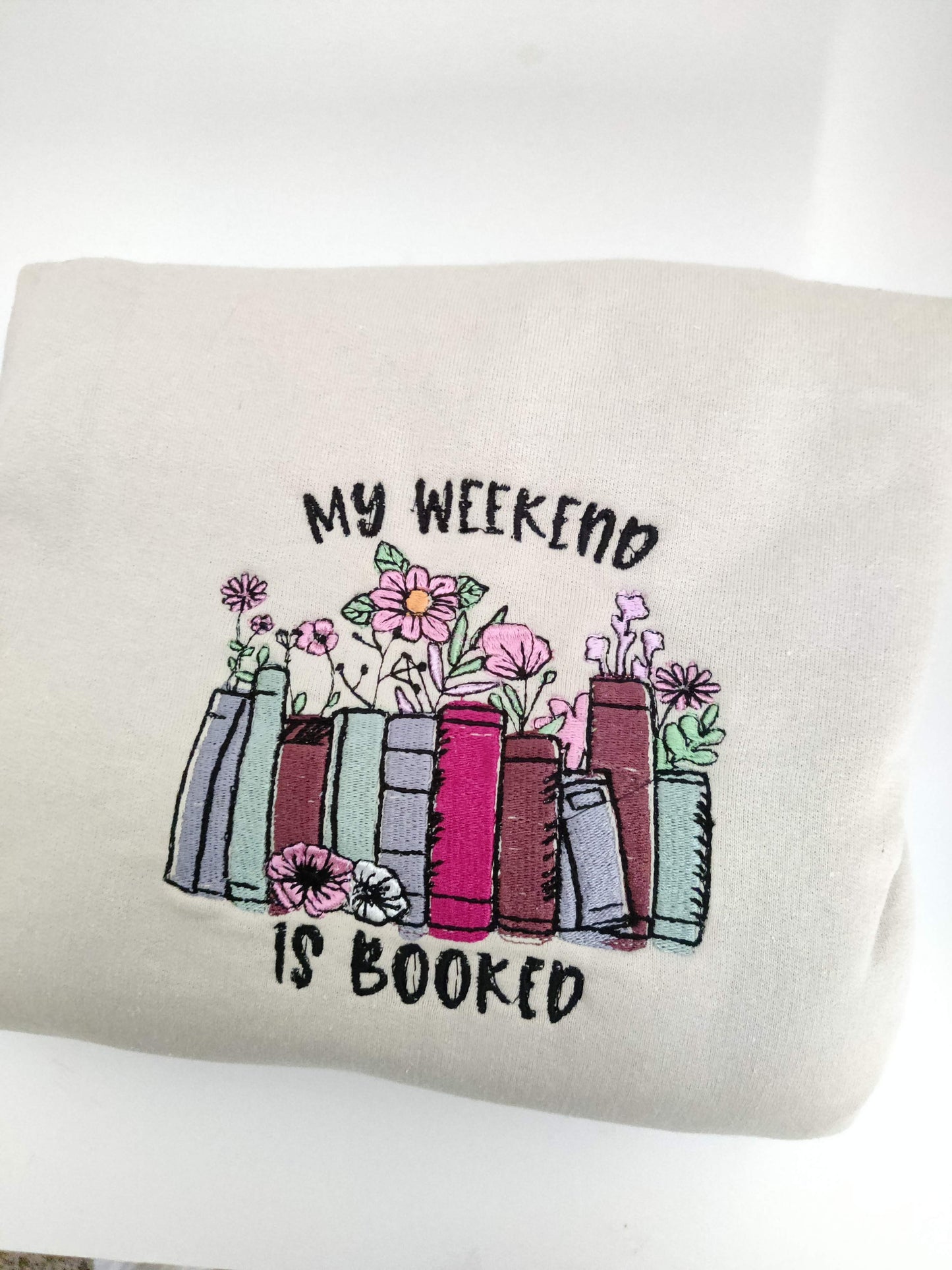 Weekend Booked Embroidered Sweatshirt