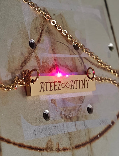 Engraved Ateez Atiny Bar Necklace