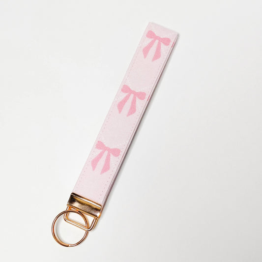 Pink Bows Keychain Wristlet