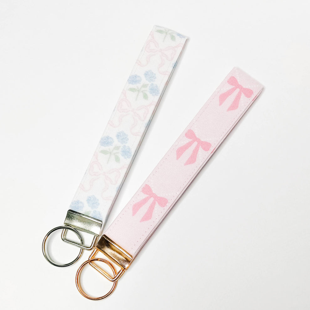 Hydrangeas and Bows Keychain Wristlet – Addison Charles Design