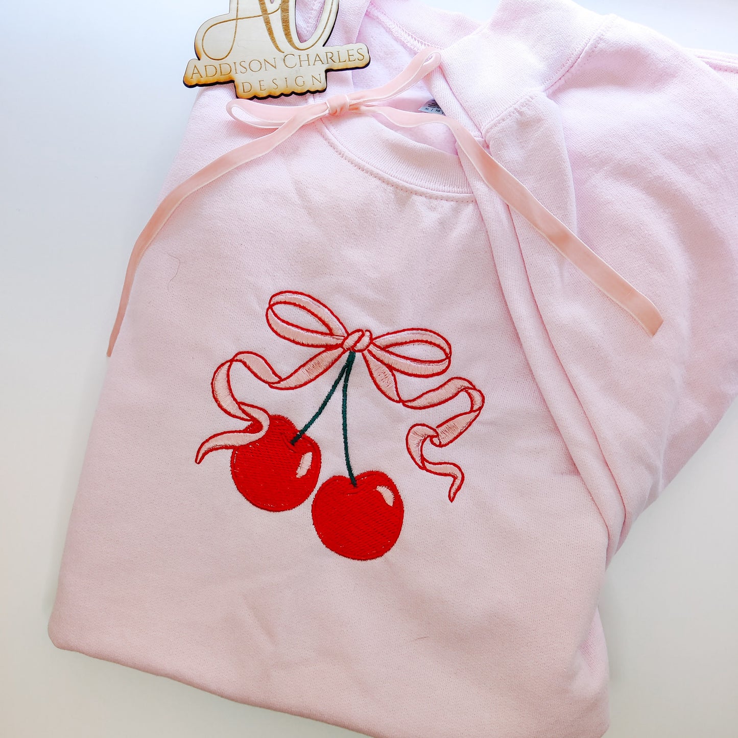 Coquette Cherry Embroidered Sweatshirt