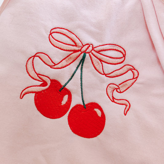 Coquette Cherry Embroidered Sweatshirt