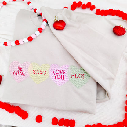 Conversation Hearts Embroidered Sweatshirt