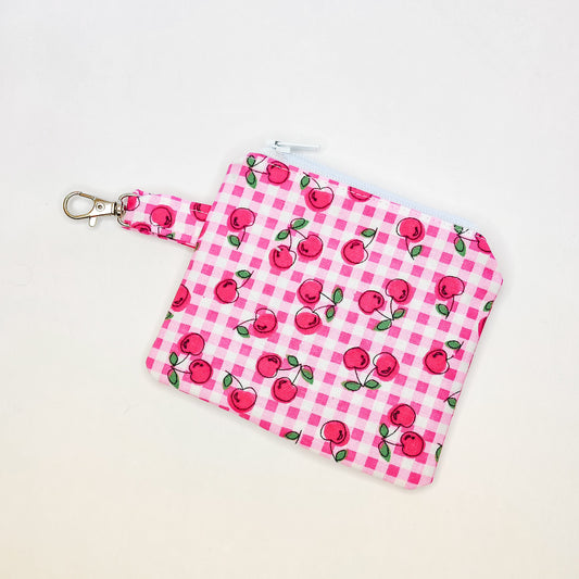 Gingham Cherries Zipper Pouch