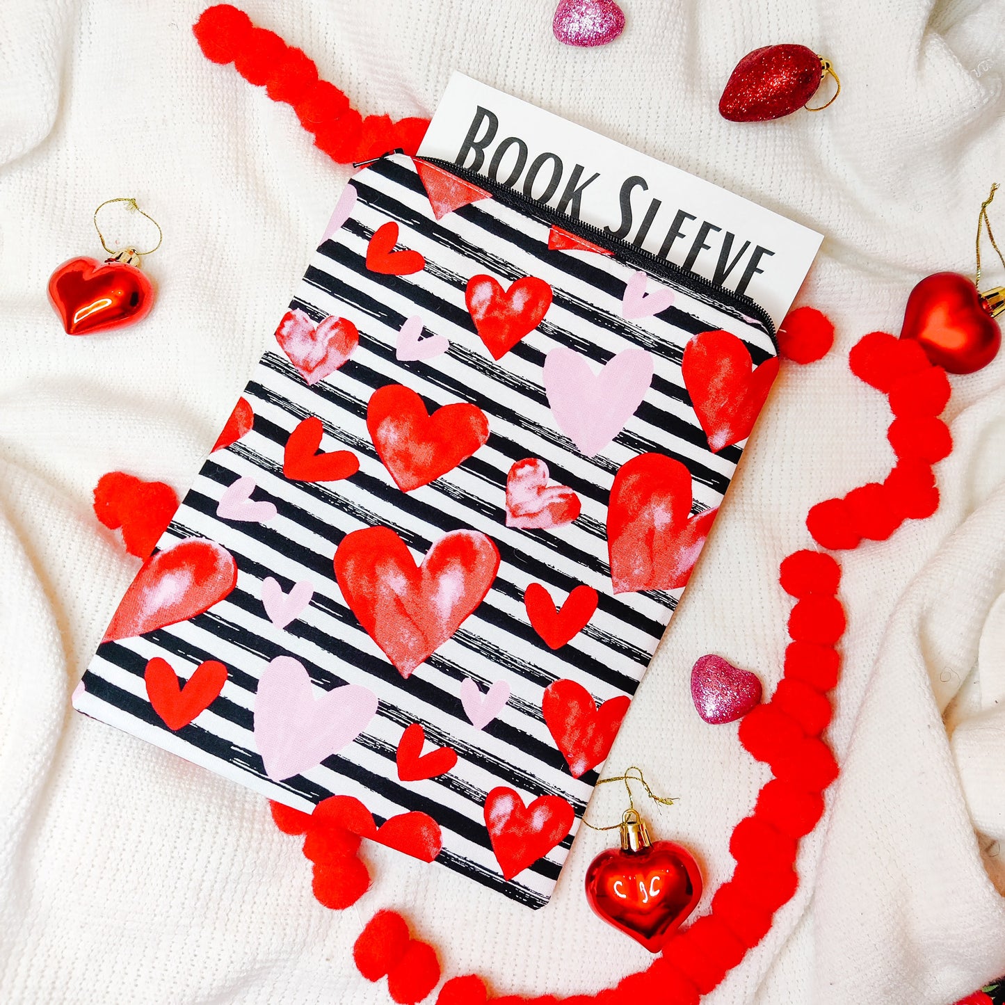 Hearts and Stripes Book Sleeve