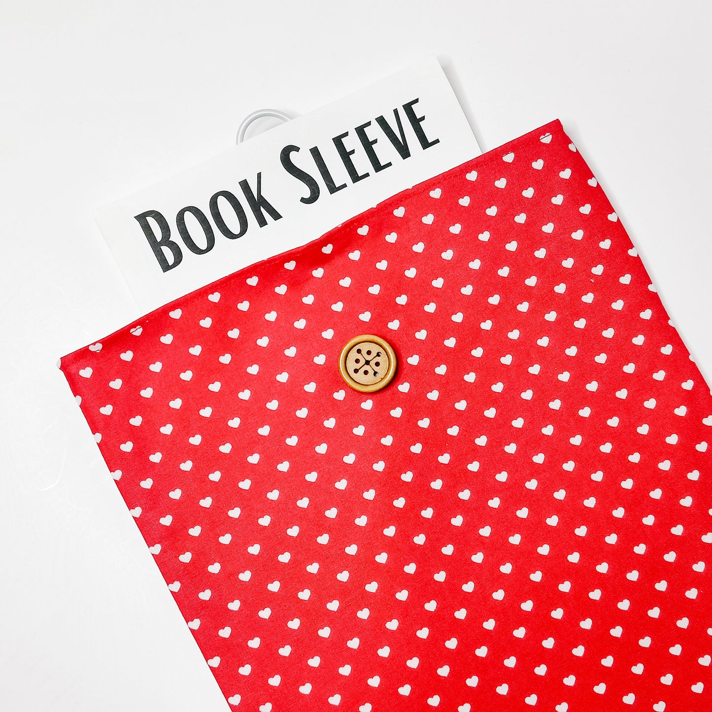 Hearts on Red Book Sleeve