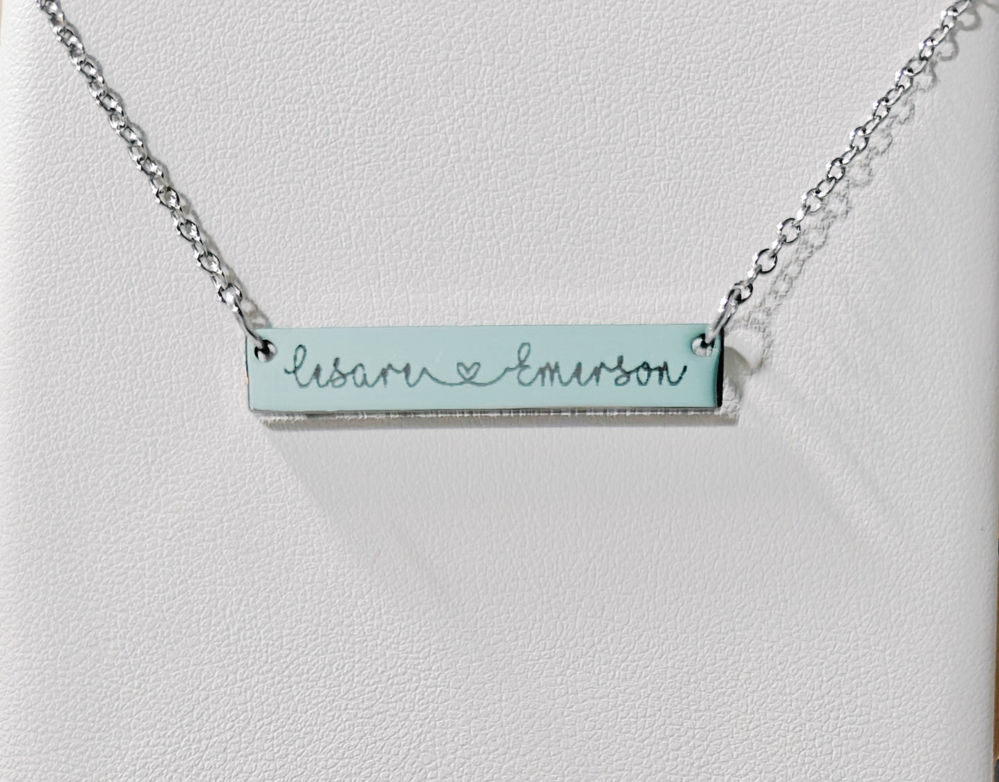 Engraved Ateez Atiny Bar Necklace