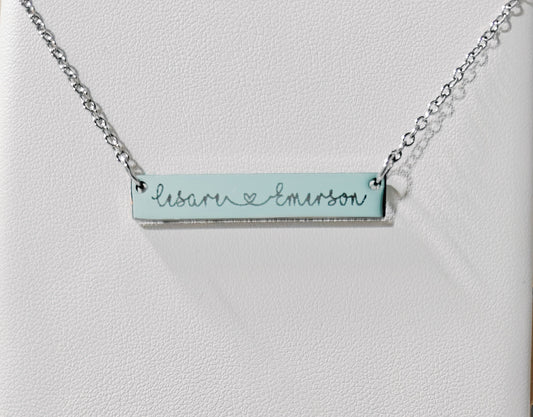 Engraved Ateez Atiny Bar Necklace