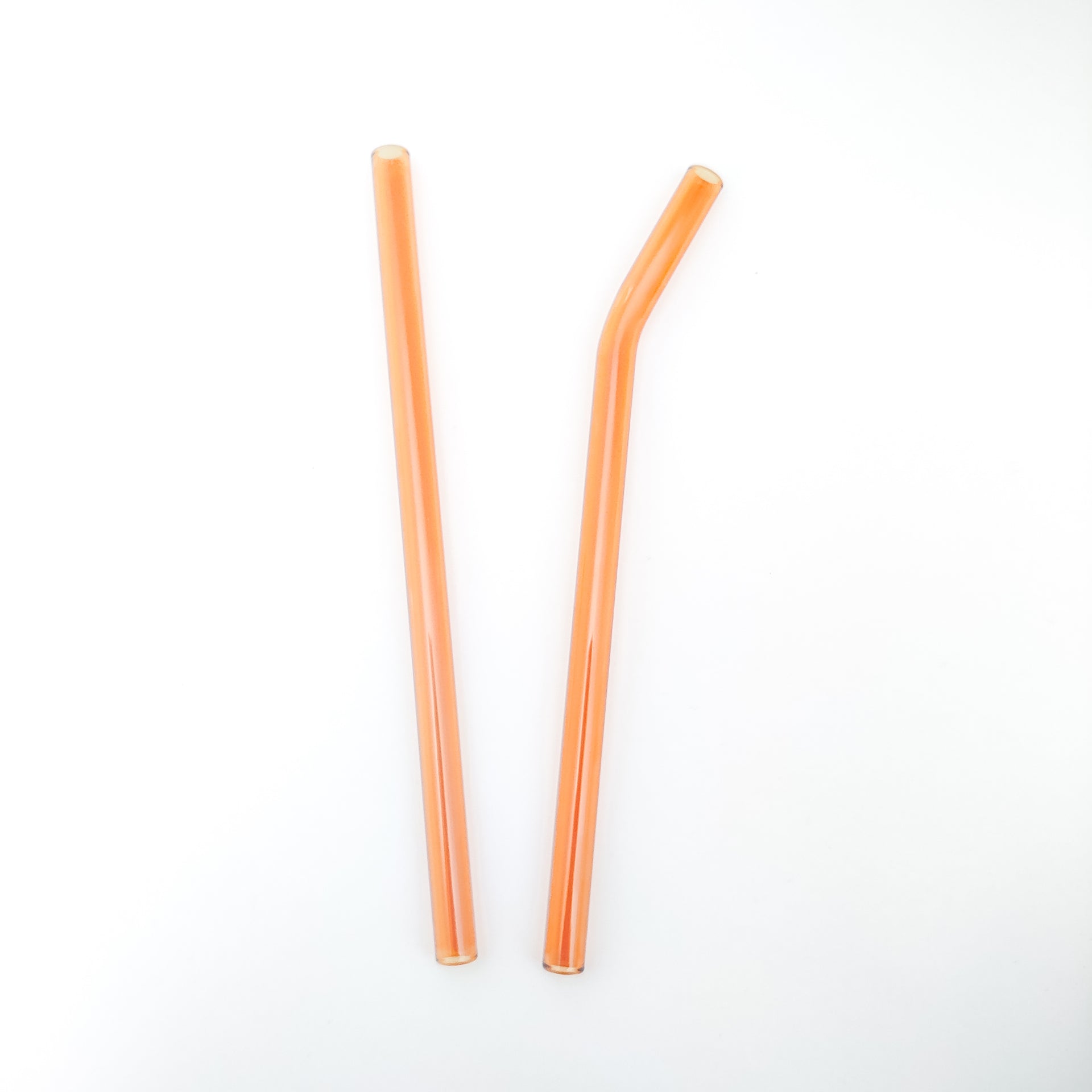 Burnt Orange Bent Reusable Glass Drinking Straw – Weston Workshop