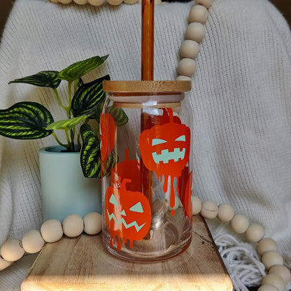 Jack o' Lantern Glow-in-the-dark Glass Cup