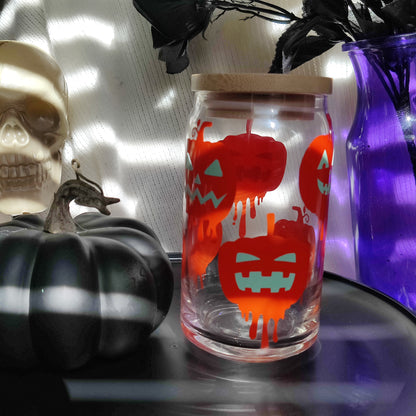 Jack o' Lantern Glow-in-the-dark Glass Cup