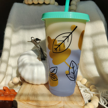 Leaves and Silhouettes Color Changing Cup