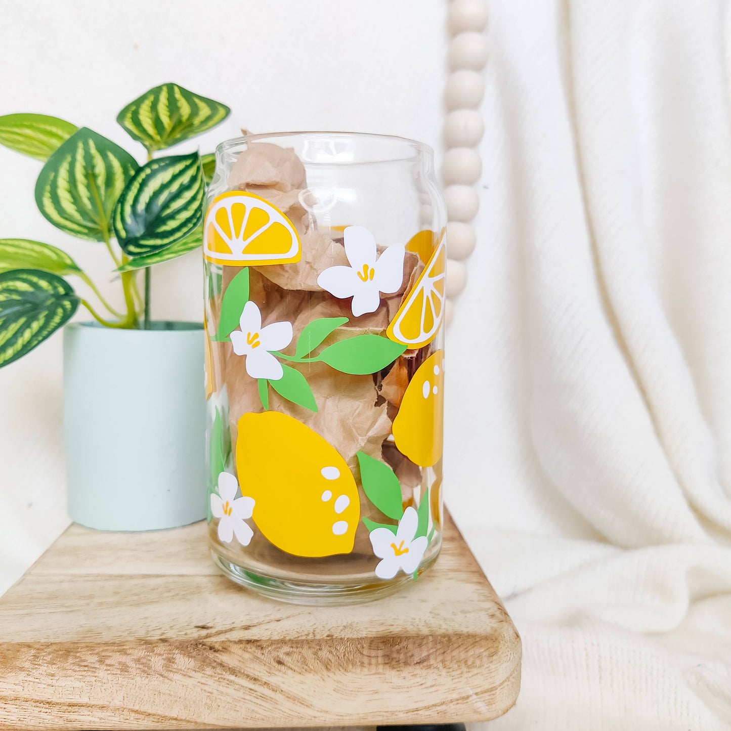 Lemon Blossom Can Glass Cup