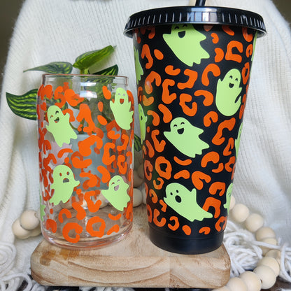 Leopard ghosts Glass Cup