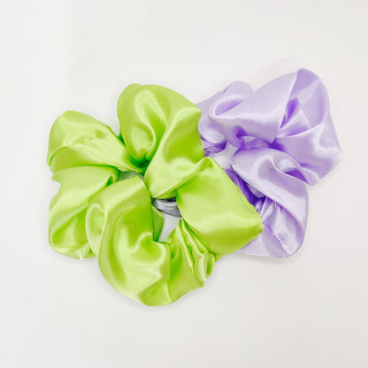 Lime Satin Scrunchie