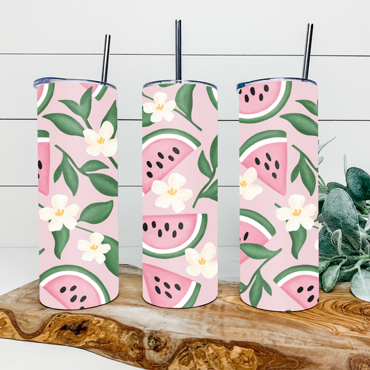 Floral Watermelon Cup 20 oz Tumbler